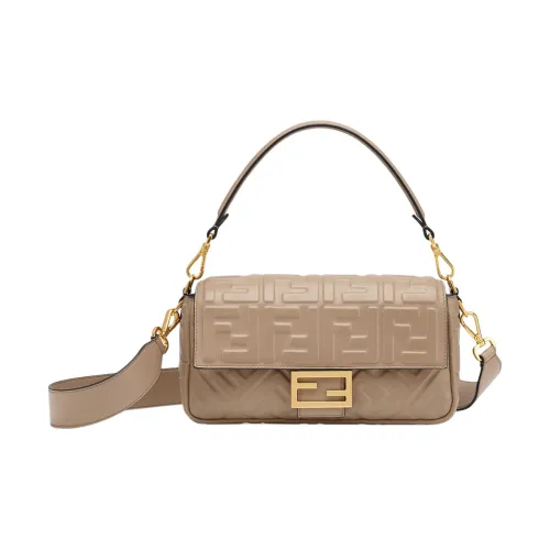 FENDI Baguette Овчина Сумка через плечо Сумка Средний Женская Серый