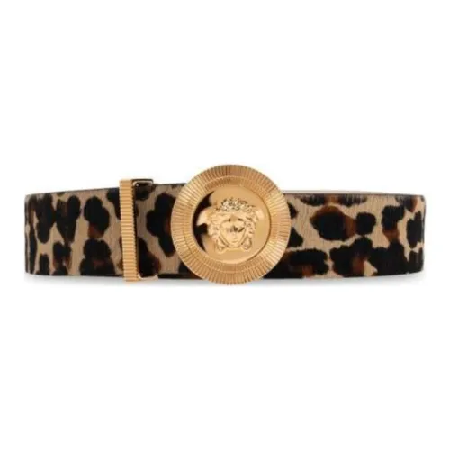 VERSACE Телячья кожа Кожаные ремни Женские Леопардовый принт