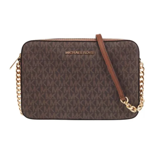 MICHAEL KORS Jet Set PVC с коровьей кожей Camera Сумка Сумка через плечо Женская Коричневая