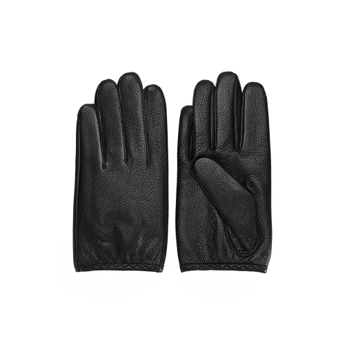 PIERRE CARDIN Овчина Перчатки Мужские Черные Светло-Кофейный