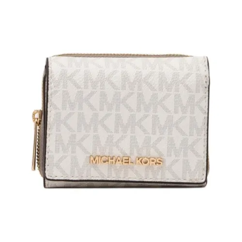 MICHAEL KORS Покрытый холст Кошелек Маленький Женский Ярко-белый
