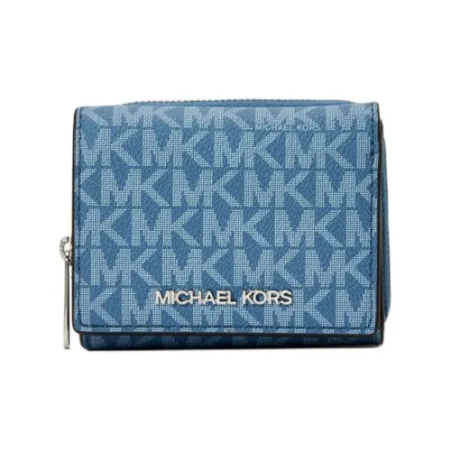 MICHAEL KORS Jet Set Travel Покрытый холст Кошелек Маленький Женский Небесно-голубой