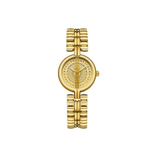 ROERDUM Noble Top Hat Rudolph Кварцевый механизм Нержавеющая сталь Ремешок Часы Женские часы Золотой циферблат