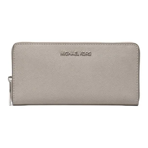 MICHAEL KORS Jet Set Travel Коровья кожа Кошелек Большой Женский Жемчужно-серый