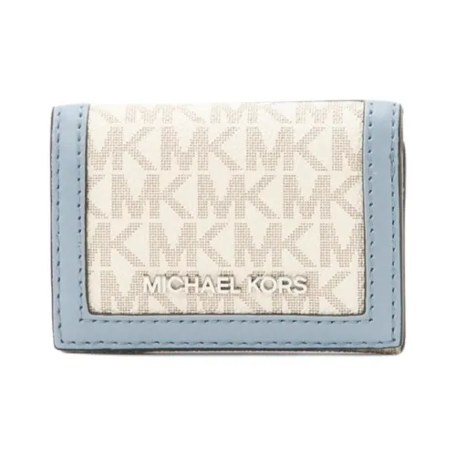 MICHAEL KORS Jet Set Travel Покрытый холст Кошелек Женские Светло-синий Многоцветный