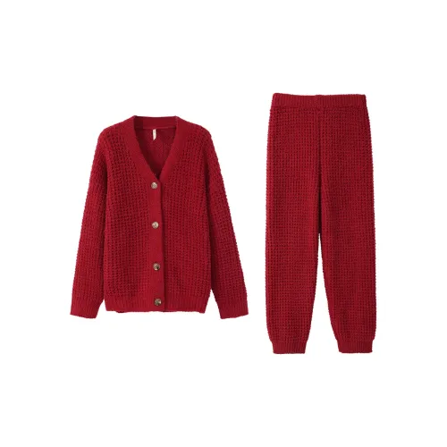 Aannsfam Pajama Комплект Женские Базовые Красный