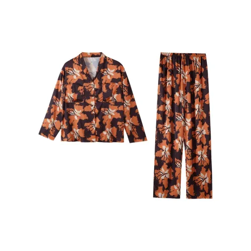 Kerener Pajama Комплект Женский Черный Оранжевый