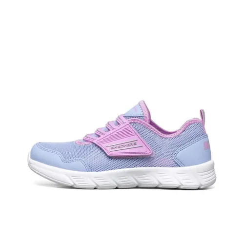 Skechers Comfy Flex 1,0 Амортизация Износостойкие Низкие Кеды для Детей Lifestyle Shoes Синий Розовый Подростки