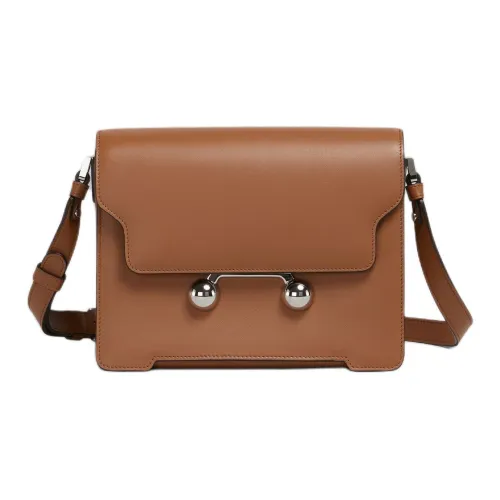 MARNI Сумка через плечо из коровьей кожи женский цвет корица