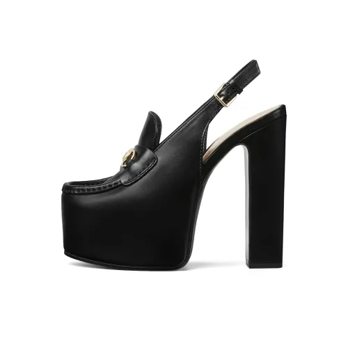 GUCCI Лоферы с пряжкой Horsebit размер 14,5 см женские черные