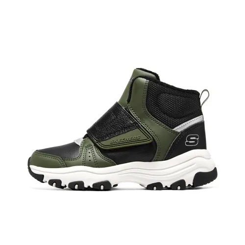 Skechers I Conik Anti KICK Амортизация KIDS Lifestyle Shoes Черный Зеленый Подростки