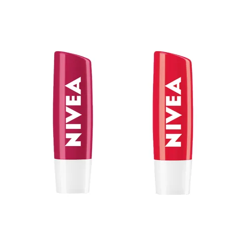 NIVEA Светло-розовый Многоцветный Увлажняющий бальзам для губ 4,8г+4,8г