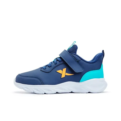 XTEP Slip-resistant Abrasion-resistant Breathable Low-Top Kids Lifestyle Shoes Blue Orange Teenagers XTEP Противоскользящие Износостойкие Дышащие Низкие Кеды для Детей Lifestyle Синие Оранжевые Подростки