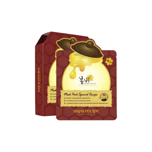 Papa Recipe 3 Красный Мед Маски для лица Укрепляющие Увлажняющие Смягчающие Контроль жирности 25 мл*10 шт 25 г*6 шт Коробка
