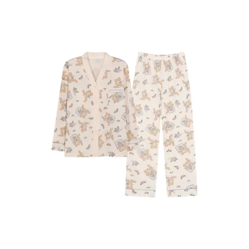 UAVAE Пижамный комплект женский абрикосовый