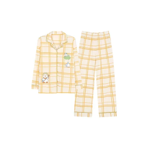 UAVAE Пижамный комплект женский абрикосово-желтый