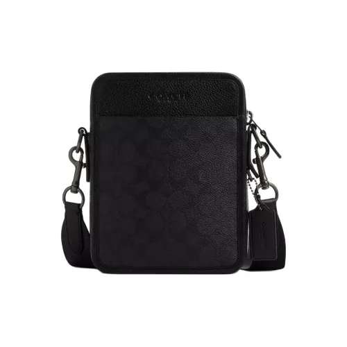 COACH Sullivan Покрытие Холст Сумка через плечо Сумка на плечо Маленькая Мужская Угольный Черный