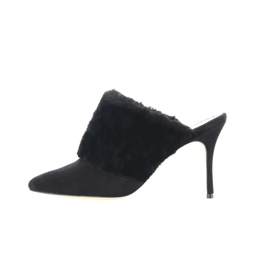 MANOLO BLAHNIK Домашние тапочки 9 см Женские Черные