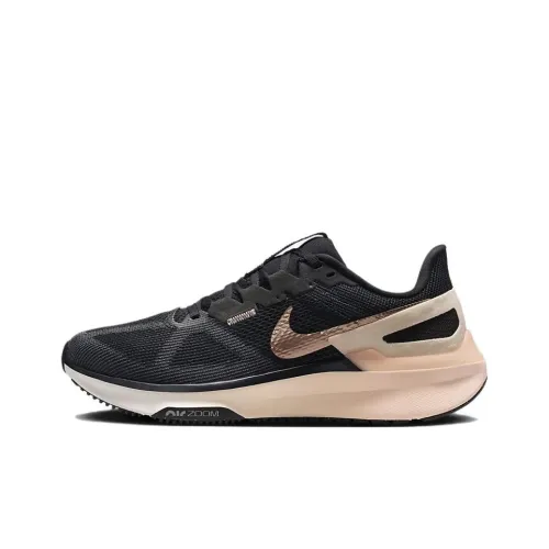 Nike Zoom Structure 25 Противоскользящие Устойчивые к истиранию Низкий Топ Беговые кроссовки Женские Черный Красный