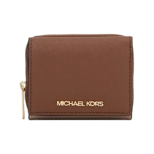 MICHAEL KORS Jet Set Travel Кошелек из коровьей кожи Маленький Женский Коричневый