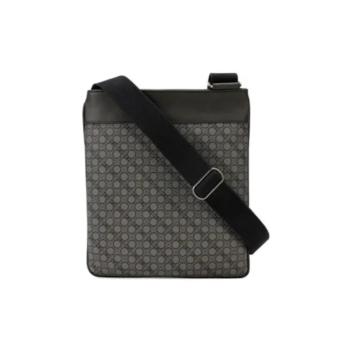 FERRAGAMO Кожа Сумка через плечо Мужская Серый Черный