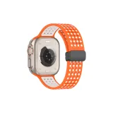 Яблоко Магнитная Пряжка Дышащая Двухцветная Часы Полоска ~ Оранжево-белый