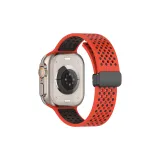 Яблоко Магнитная застежка Дышащий Двухцветный Часы Полоска ~ Красный и Черный