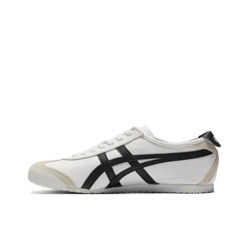 Onitsuka Tiger MEXICO 66 Slip Устойчивый к истиранию Низкий Топ Casual Унисекс Белый Черный