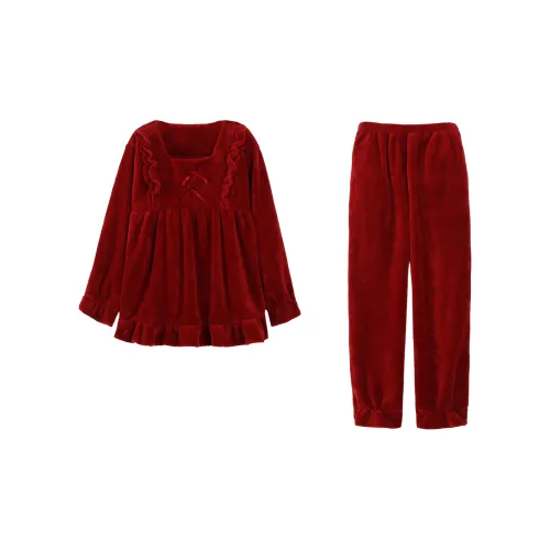 XUANZHITING Пижамный комплект женский красный