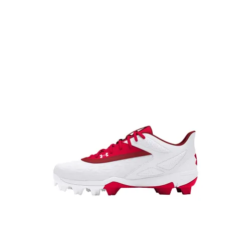 Under Armour Leadoff Slip-Resistant Abrasion-Resistant Low Top Детские Тренировочные Кроссовки Белый Красный Детский