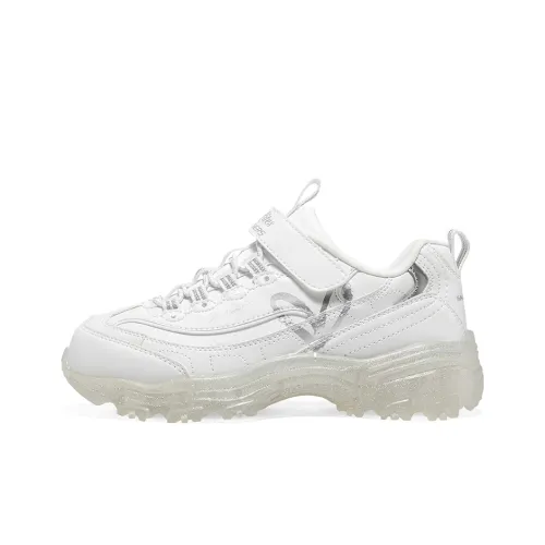 SKECHERS GIRLS Детская повседневная обувь Низкий топ Белый/Серебряный Школьный возраст