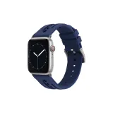 Шахматный узор, решетка, силиконовый ремешок, полосатый ~ полночный синий