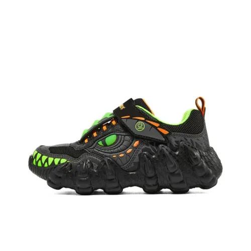 Skechers Kids Casual Low Top Черный Зеленый Школьный