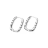 Геометрические серьги в форме U с манжетой - серебряные