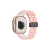 Яблоко Магнитная Пряжка Дышащая Двухцветная Часы Полоска ~ Розовый/Белый