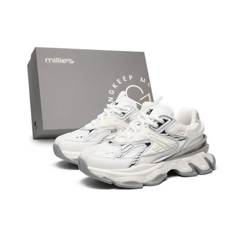 MILLIE'S Покрытие Устойчивое к истиранию Низкий Топ Толстая подошва Кроссовки Мужские Белая Коробка Включено