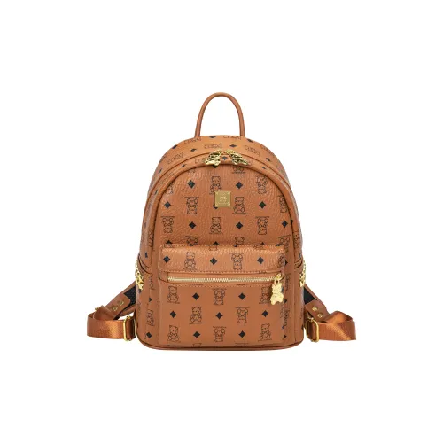 Рюкзак POLG из полиуретановой искусственной кожи стандартный женский коричневый черный розовый экрю