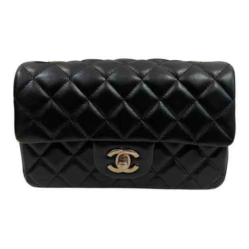 CHANEL Lambskin Crossbody Bag Shoulder Bag Mini Women's Black CHANEL Сумка через плечо из овечьей кожи мини-сумка женская черная