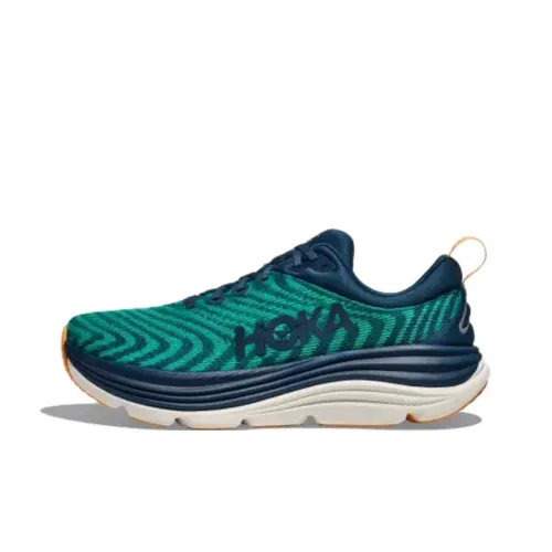 HOKA ONE ONE Gaviota 5 Противоскользящие Устойчивые к истиранию Низкий Топ Беговые кроссовки Мужские Зеленые