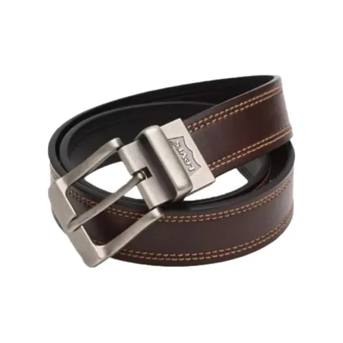 Levi's Натуральная кожа искусственная кожа ремни мужской черный коричневый цвет ширина 3,5 см