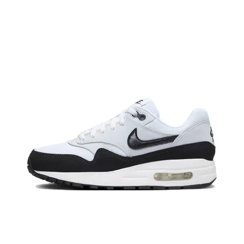 Nike Air Max 1 Детская Повседневная Обувь Низкий Верх Белый Черный Унисекс