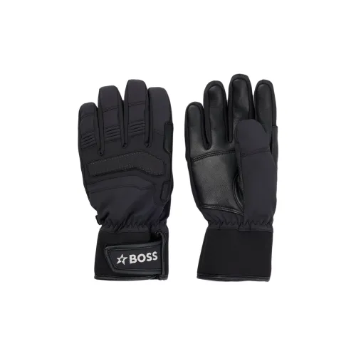 Hugo Boss Sheepskin, Polyester, Polyurethane Gloves Men's