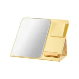 Желтый медвежонок в клетку - складное зеркальце для макияжа с несколькими функциями