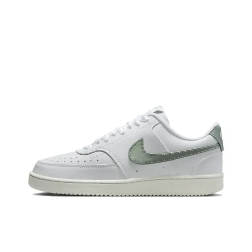Nike Court Vision Low Скейтборд Кроссовки Низкие Топ Белый/Парус/Изумруд Женские