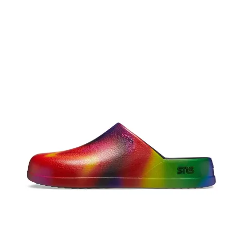 Crocs противоскользящие домашние тапочки унисекс неоновый зеленый