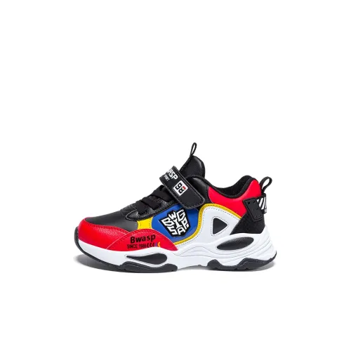 BIG WASP Низкий Топ Kids Lifestyle Shoes Черный Красный Большой Хлопок с Длинным Fluff Детский