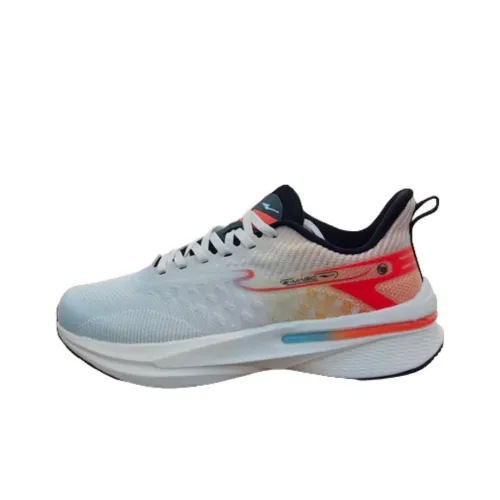Erke Bullets Slip-resistant Abrasion-resistant Low Top Casual Running Shoes Men's White Red Orange Эрке Bullets Противоскользящие Устойчивые к истиранию Низкий Топ Повседневные Беговые Кроссовки Мужские Белый Красный Оранжевый