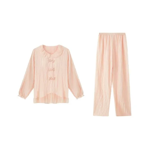 Сон Ins Преппи стиль Освежающий Стиль Мори Студенты Спальня Домашний Верхняя одежда Готовый Комплект пижам Женские Розовый