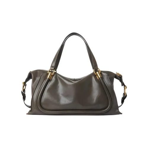 Chloe Естественный Блестящий Телячья кожа Сумка через плечо Сумка на плечо Женская Фланелевый Серый