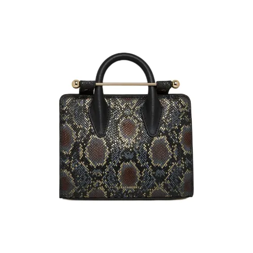 Strathberry Кожа Тоут Сумка Сумка для покупок Сумка через плечо Сумка Нано Женская Черная Золотая